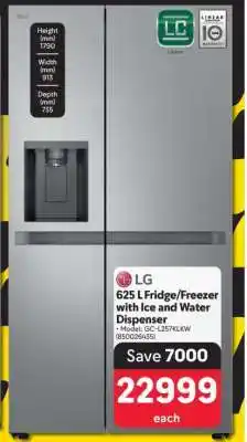 Makro LG 625 L Fridge/Freezer with Ice and Water Dispenser offer