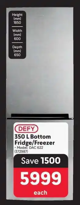 Makro DEFY 350 L Bottom Fridge/Freezer offer