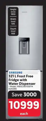 Makro Samsung 321 L Frost Free Fridge with Water Dispenser offer