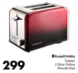 Save Hyper Russell Hobbs Toaster 2 Slice Ombre Rhombt Red offer