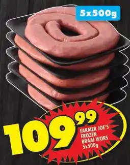Shoprite Farmer joe's frozen braai wors offer