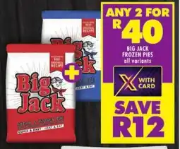 Shoprite Big jack frozen pies all variants offer