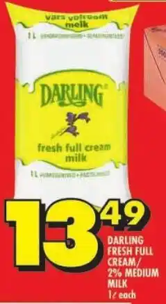 Shoprite Darling fresh full cream/ 2% medium milk offer
