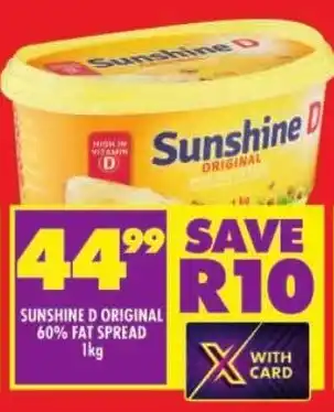 Shoprite Sunshine d original 60% fat spread offer