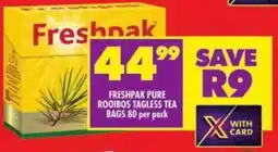 Shoprite Freshpak pure rooibos tagless tea bags offer