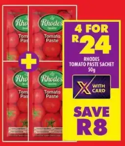 Shoprite Rhodes tomato paste sachet offer