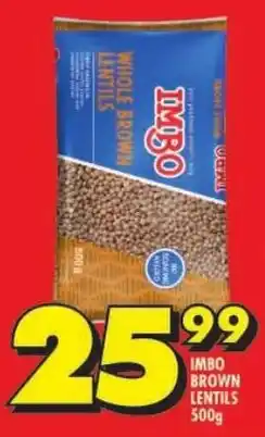 Shoprite Imbo brown lentils offer