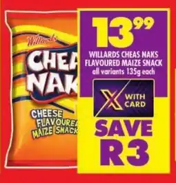 Shoprite Willards cheas naks flavoured maize snack all variants offer