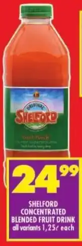 Shoprite Shelford concentrated blended fruit drink offer
