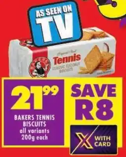 Shoprite Bakers tennis biscuits all variants offer