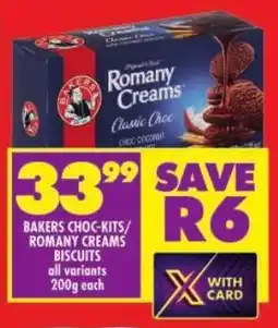 Shoprite Bakers choc-kits/ romany creams biscuits all variants offer