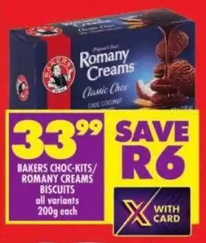 Shoprite Bakers choc-kits/ romany creams biscuits all variants offer