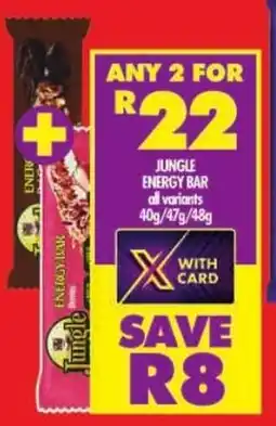 Shoprite Jungle energy bar all variants offer
