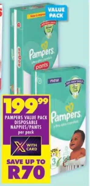 Shoprite Pampers value pack disposable nappies/ pants offer