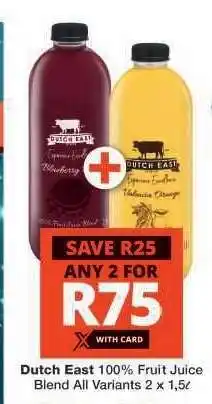 Checkers Dutch East 100% Fruit Juice Blend offer