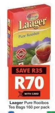 Checkers LAAGER PURE ROOIBOS TEA BAGS offer