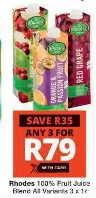 Checkers RHODES 100% FRUIT JUICE BLEND offer