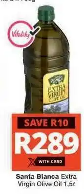 Checkers Santa Bianca Extra Virgin Olive Oil 1.5ℓ offer