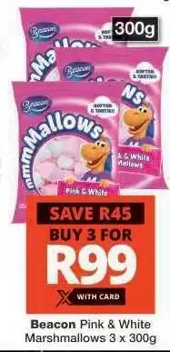 Checkers Beacon Pink & White Marshmallows 3 x 300g offer