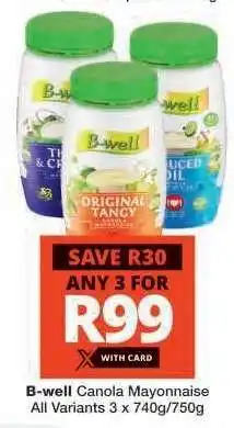 Checkers B-well Canola Mayonnaise offer