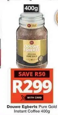 Checkers Douwe Egberts Pure Gold Instant Coffee 400g offer