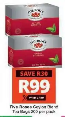 Checkers Five Roses Ceylon Blend Tea Bags offer