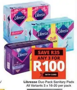 Checkers Libresse Duo Pack Sanitary Pads offer