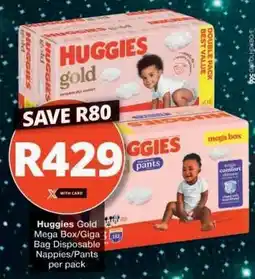 Checkers Huggies Gold Mega Box/Giga 3 offer
