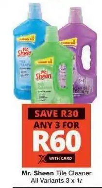 Checkers Mr. Sheen Tile Cleaner offer