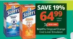 Checkers Scott's Original/Orange Cod Liver Emulsion offer