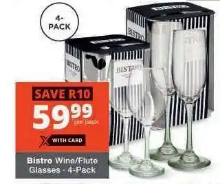 Checkers Bistro Wine/Flute Glasses - 4-Pack offer