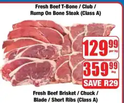 Boxer Fresh Beef T-Bone / Club / Rump On Bone Steak (Class A) offer