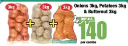 Boxer Onions 3kg, Potatoes 3kg & Butternut 3kg offer