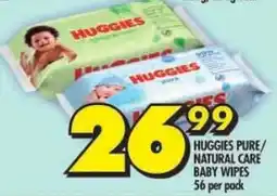 Shoprite Huggies pure/ natural care baby wipes offer