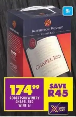 Shoprite Robertsonwinery chapel red wine offer