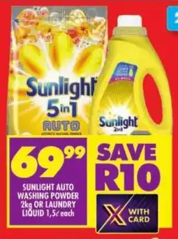 Shoprite Sunlight auto washing powder or laundry liquid offer
