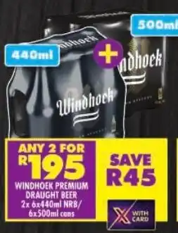Shoprite Windhoek premium draught beer nrb/ cans offer