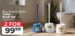 Crazy Plastics Blue, Granite, White Toilet Brush Set offer