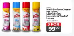 Crazy Plastics Mr. Sheen Multi-Surface Cleaner Pot Pourri/ Spring Fresh/ Lavender & Vanilla/ Lemon offer