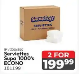 Crazy Plastics Snow Soft Serviettes Supa Econo offer