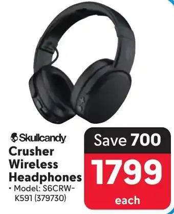Makro Skullcandy Crusher Wireless Headphones offer