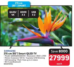 Makro SAMSUNG 215 cm 85" Smart QLED TV offer