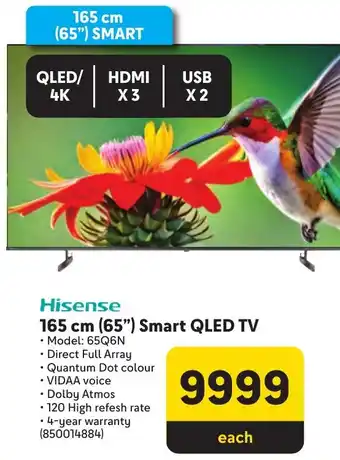 Makro Hisense 165 cm 65" Smart QLED TV offer