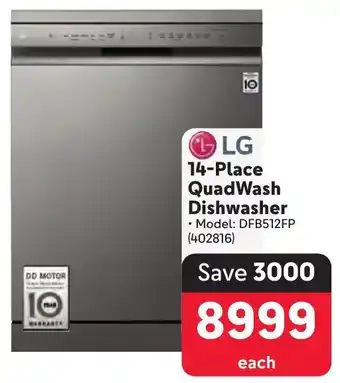 Makro LG 14-Place QuadWash Dishwasher offer