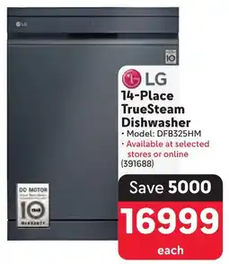 Makro LG 14-Place TrueSteam Dishwasher offer