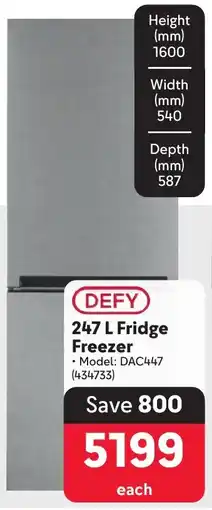 Makro DEFY Fridge Freezer offer