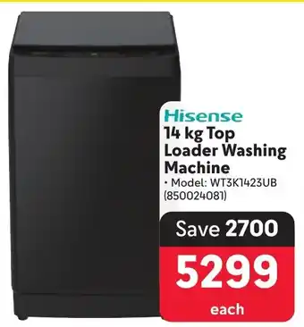Makro Hisense Top Loader Washing Machine offer