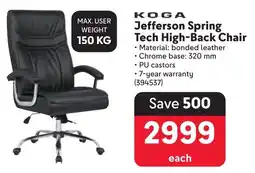 Makro KOGA Jefferson Spring Tech High-Back Chair offer