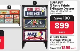 Makro SUPA FLY Retro Fabric 3-Drawer Dresser offer