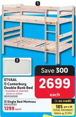 Makro ETVAAL Canterbury Double Bunk Bed offer